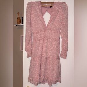 Pink dress with open back XS